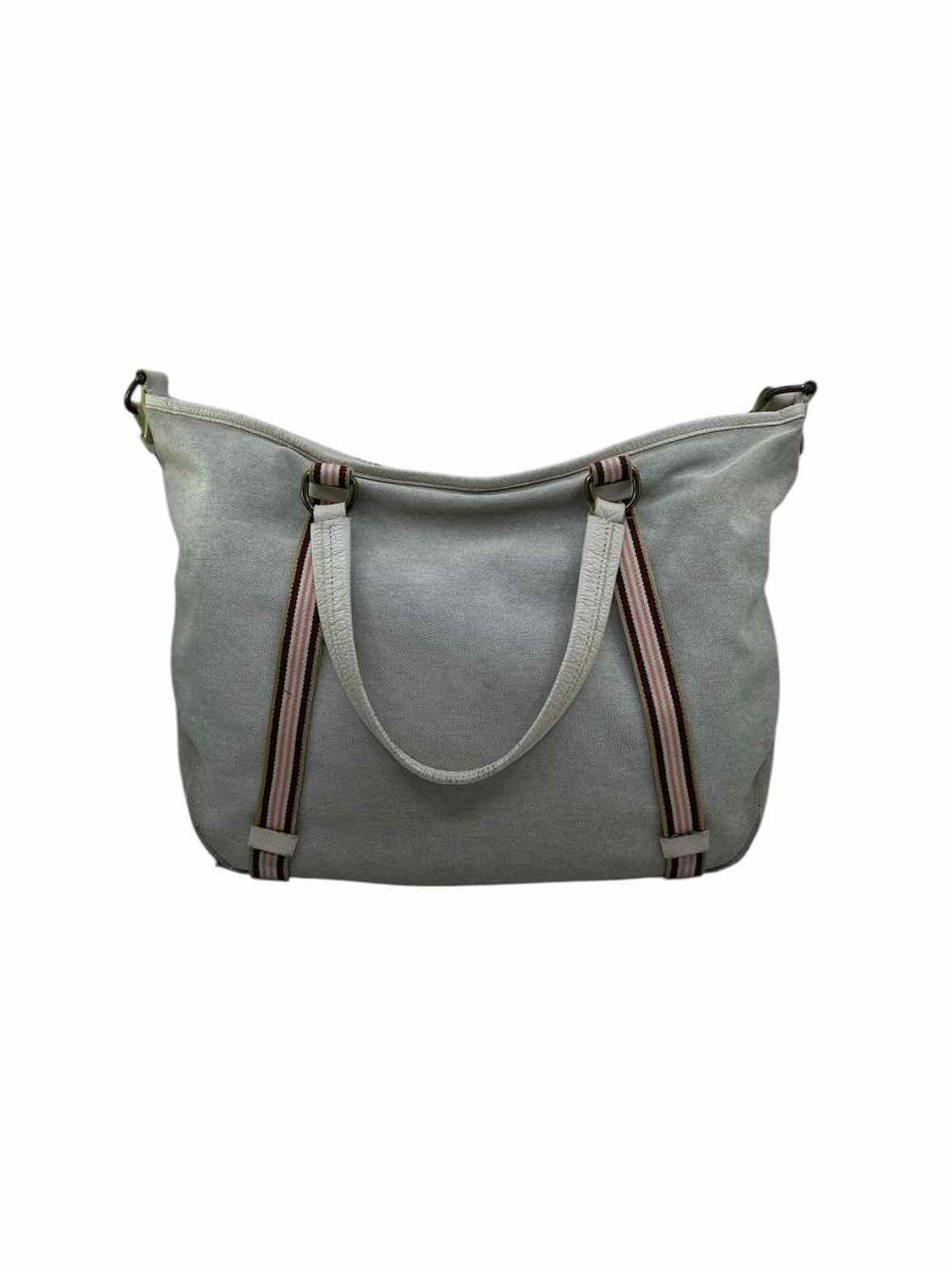 BURBERRY Ivory Canvas Solid Handbag