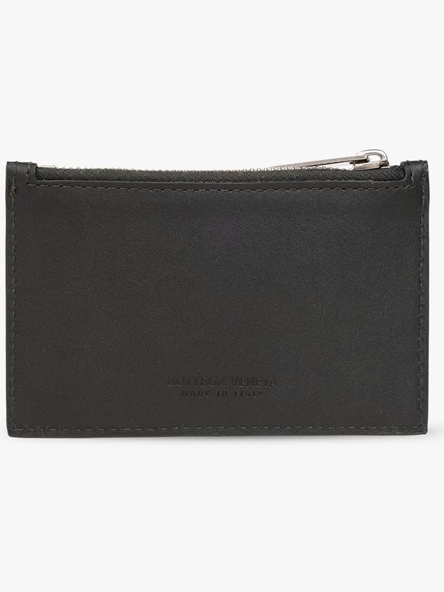 Bottega Veneta Intrecciato Zipper Card Wallet Dark Green