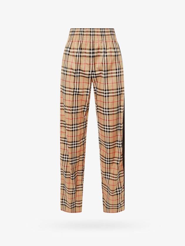 Burberry Organic Cotton Check Straight Pants Beige