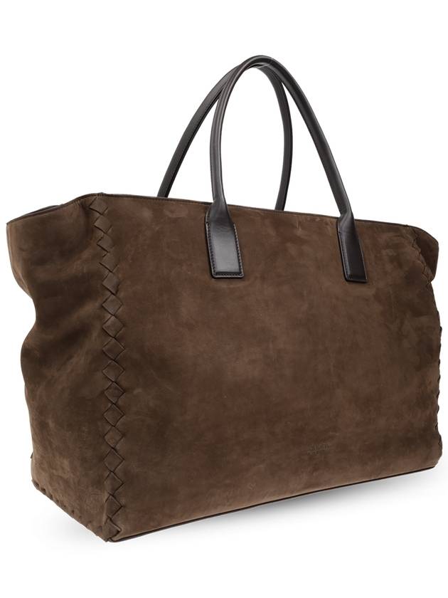 Bottega Veneta Bottega Veneta Suede Shopper Bag, Men's, Brown