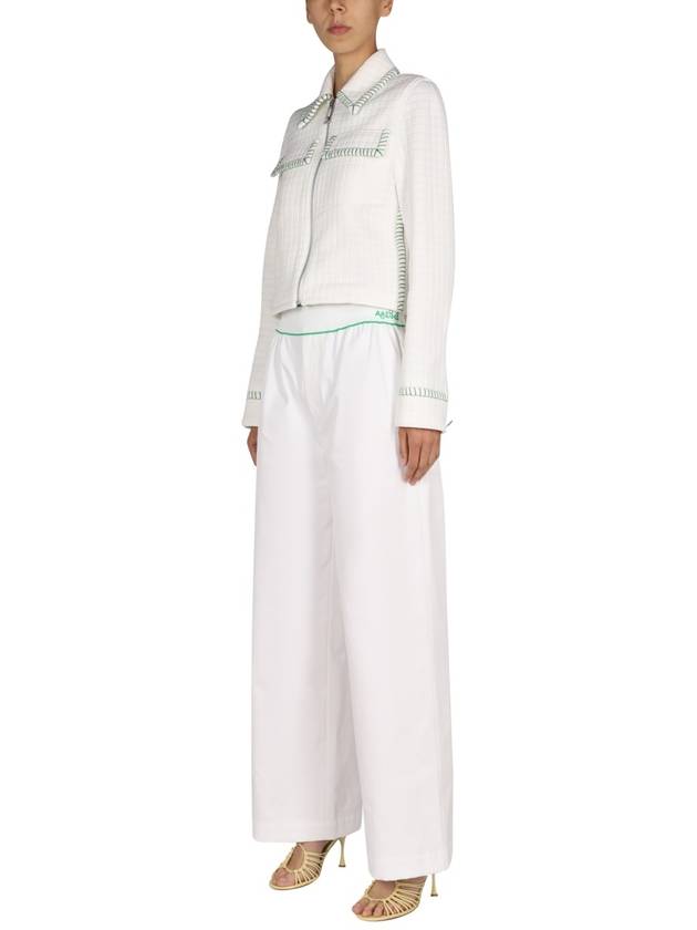 Bottega Veneta Women's Elastic Cotton Tennis Straight Pants White