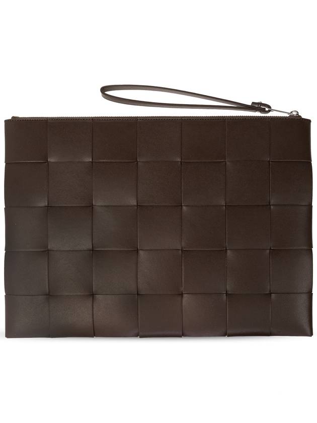 Bottega Veneta Intrecciato Weaving Strap Clutch Bag Brown