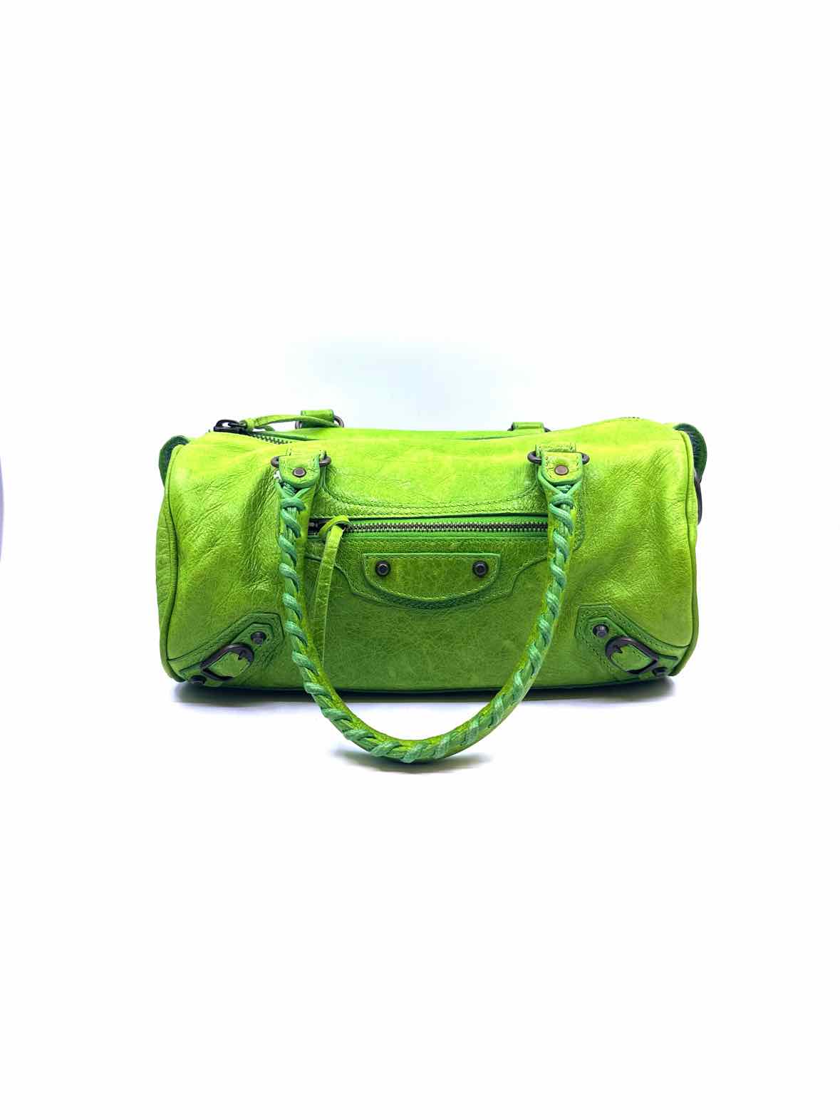 BALENCIAGA Green Leather Handbag