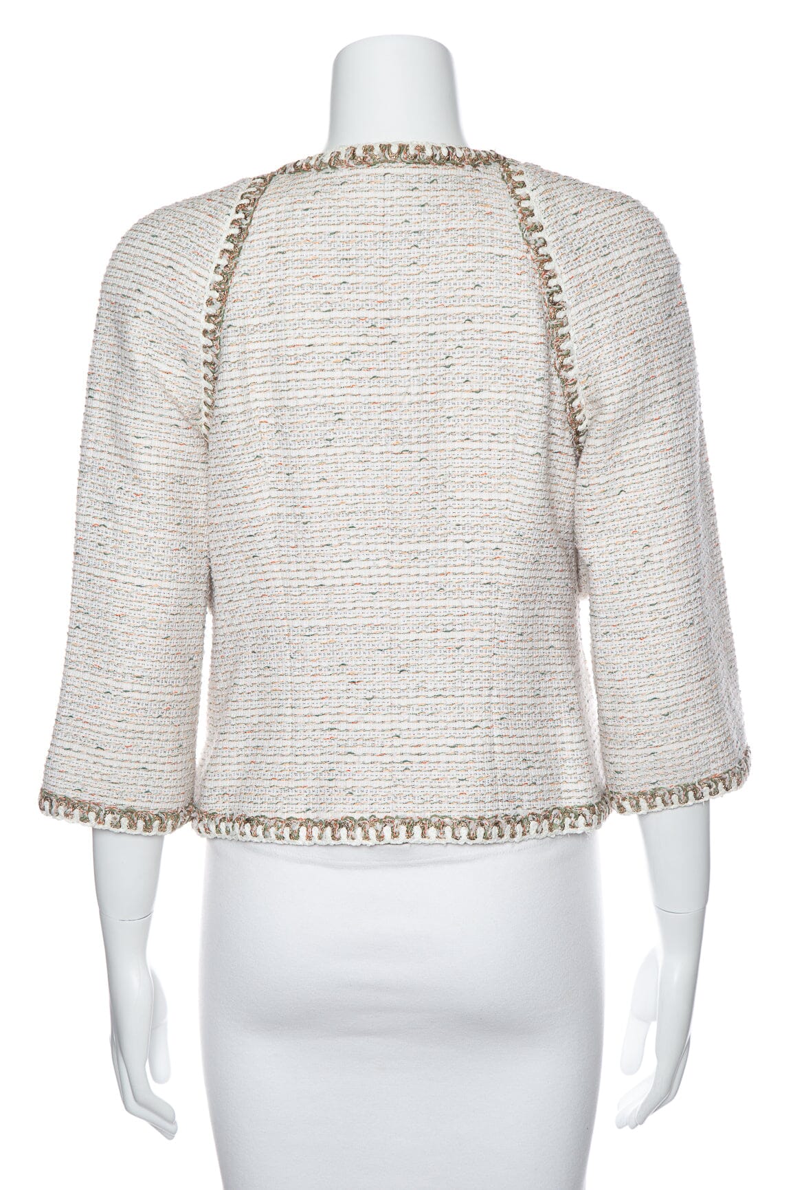 Chanel 2018 Paris- Greece Cream and Multi Color Tweed Jacket SZ 38