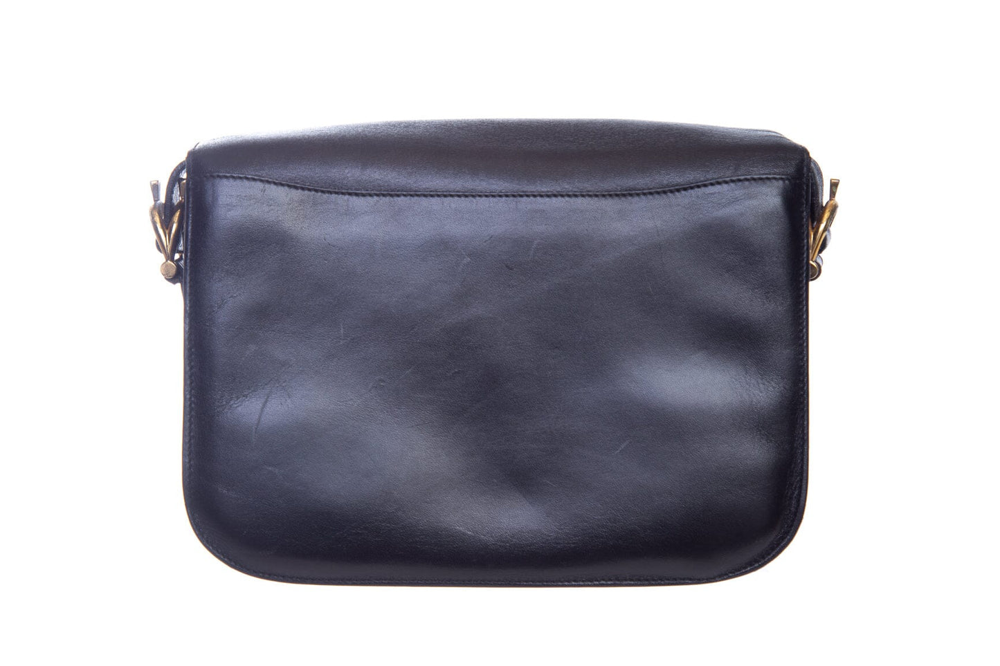 Celine Black Leather Carriage Hardware Handbag