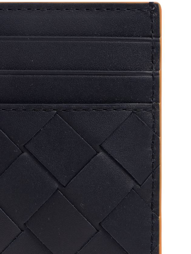 Bottega Veneta Intrecciato Leather Card Wallet Navy