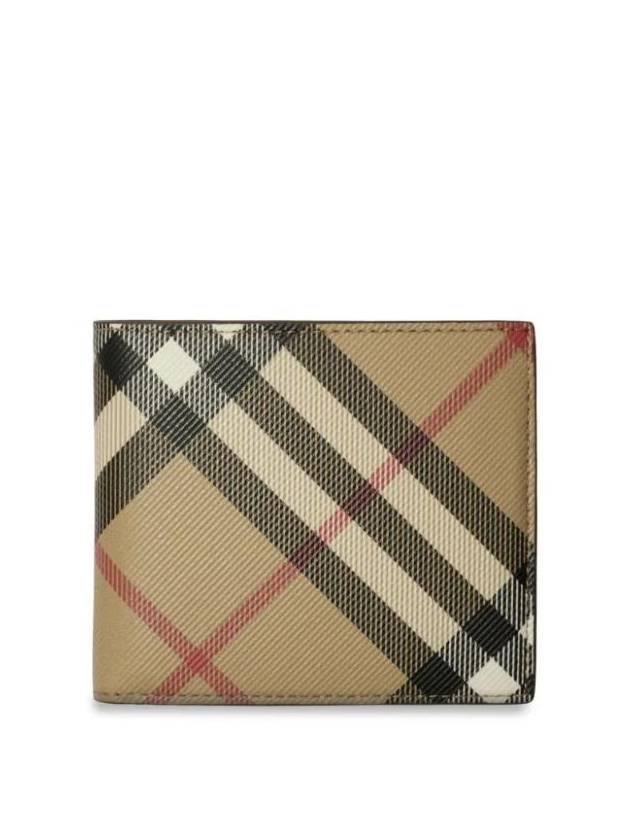 Burberry Check Bifold Half Wallet Sand