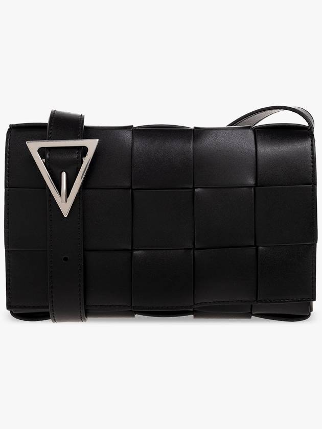 Bottega Veneta Urban Leather Crossbody Cassette Black Silver