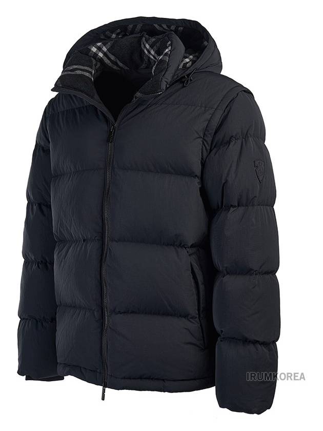 Burberry Logo Patch Detachable Sleeve Down Padding Black