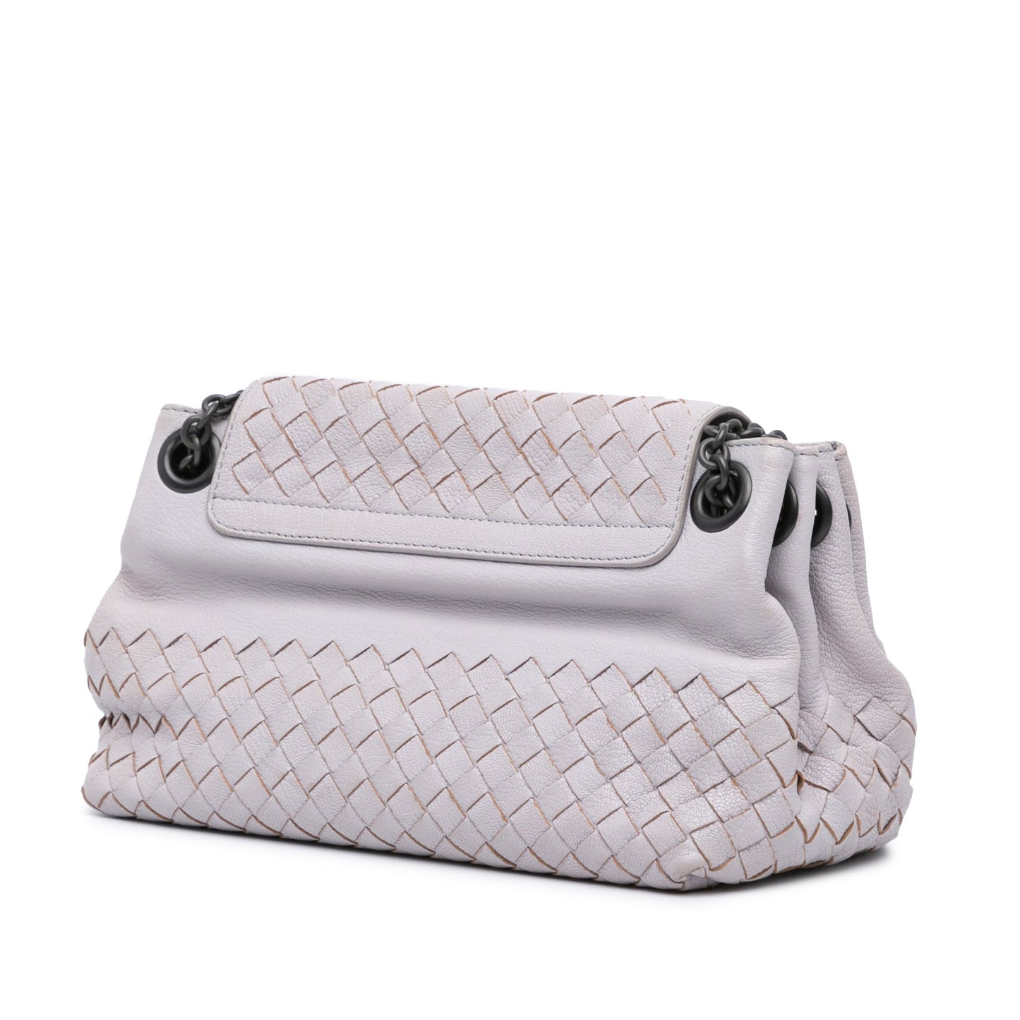 Purple Bottega Veneta Small Madras Goatskin Intrecciato Shoulder Bag