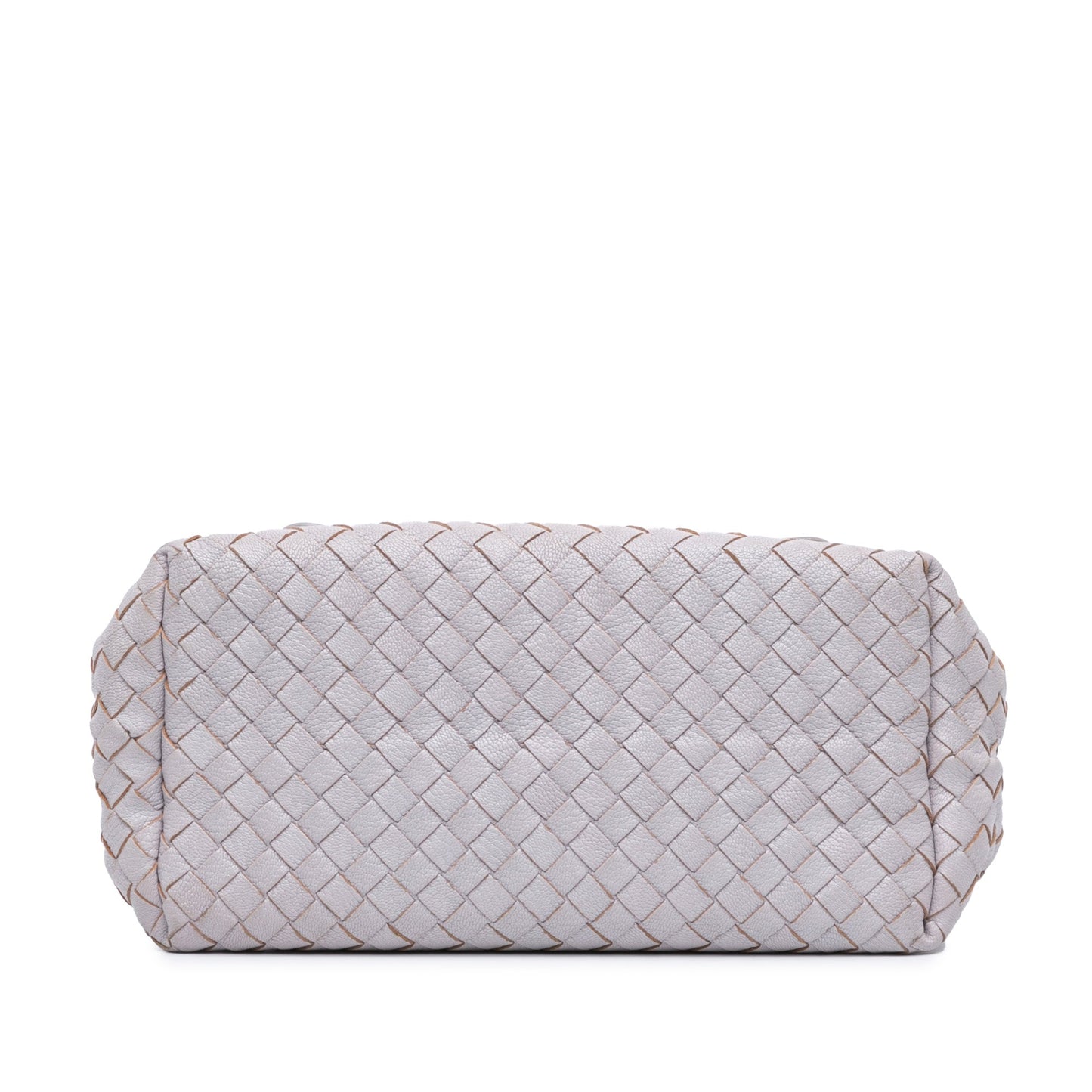 Purple Bottega Veneta Small Madras Goatskin Intrecciato Shoulder Bag