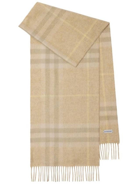Burberry Check Cashmere Scarf Beige