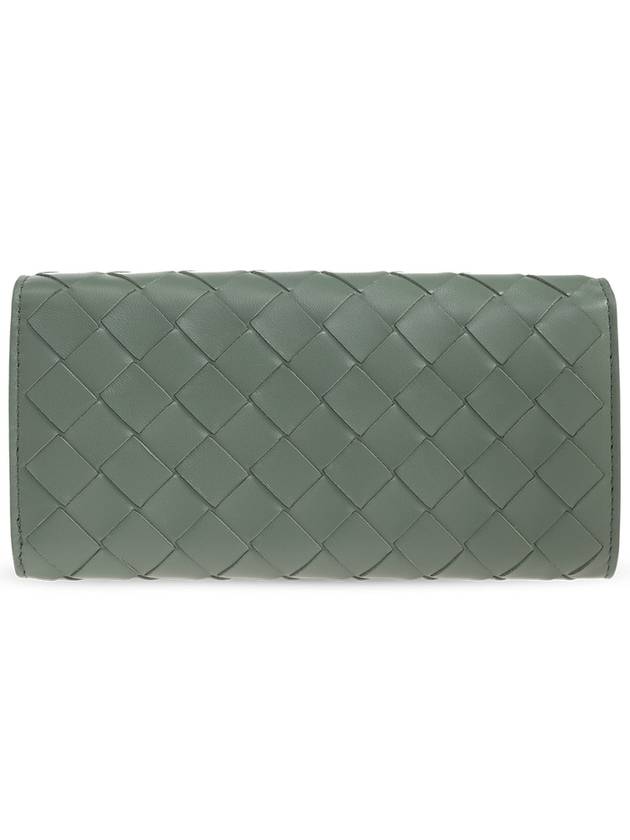 Bottega Veneta Intrecciato Flap Long Wallet Aloe
