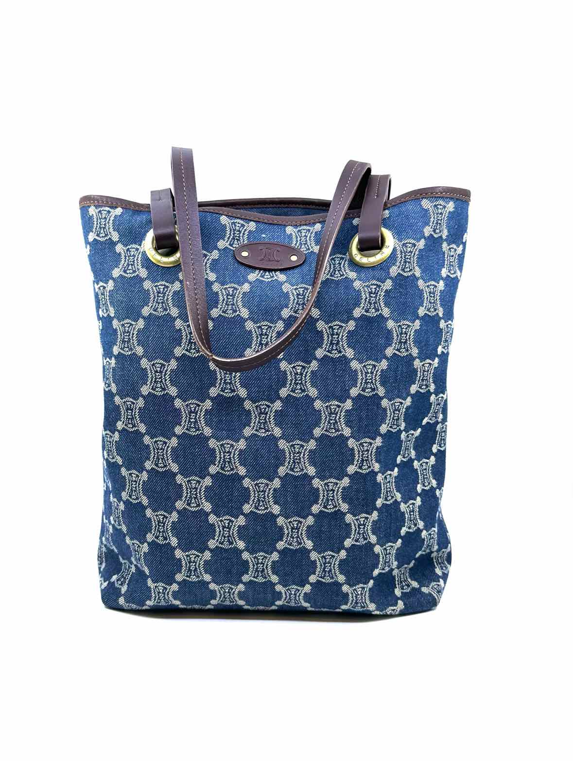 CELINE Navy Denier Handbag