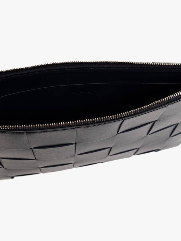 Bottega Veneta Intrecciato Strap Clutch Dark Navy