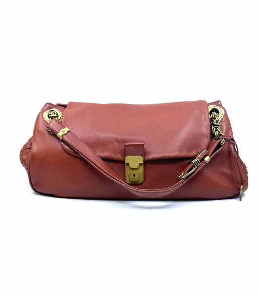 BOTTEGA VENETA Burnt Orange Leather Solid Handbag