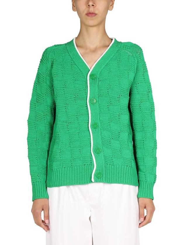 Bottega Veneta Women's Intrecciato Cardigan Green