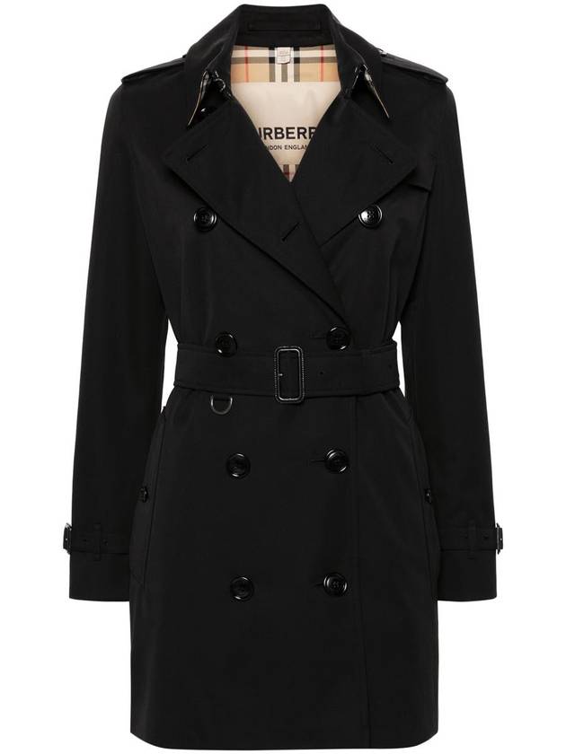 Burberry Kensington Cotton Trench Coat Black