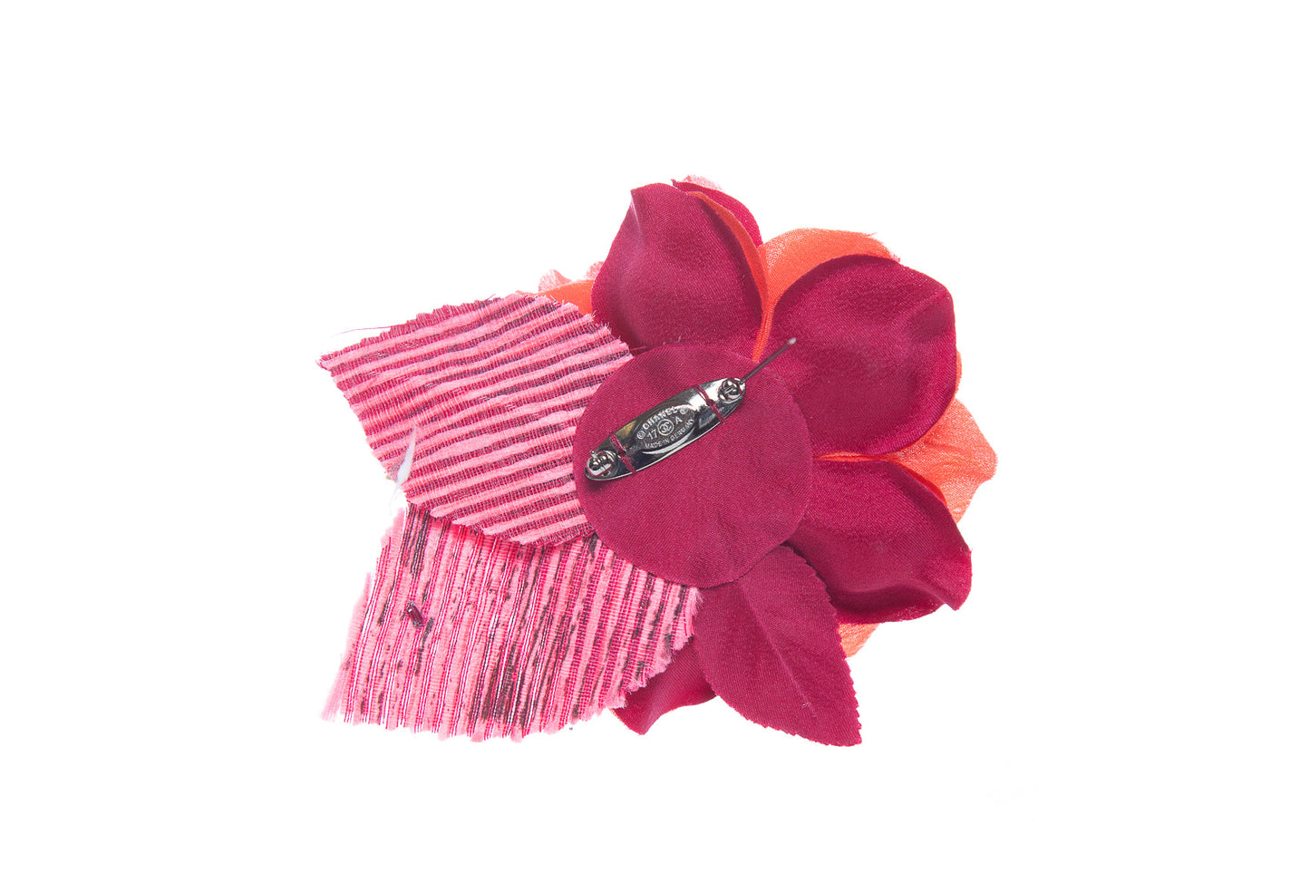 Chanel 2017 Pink Camelia Silk Brooch