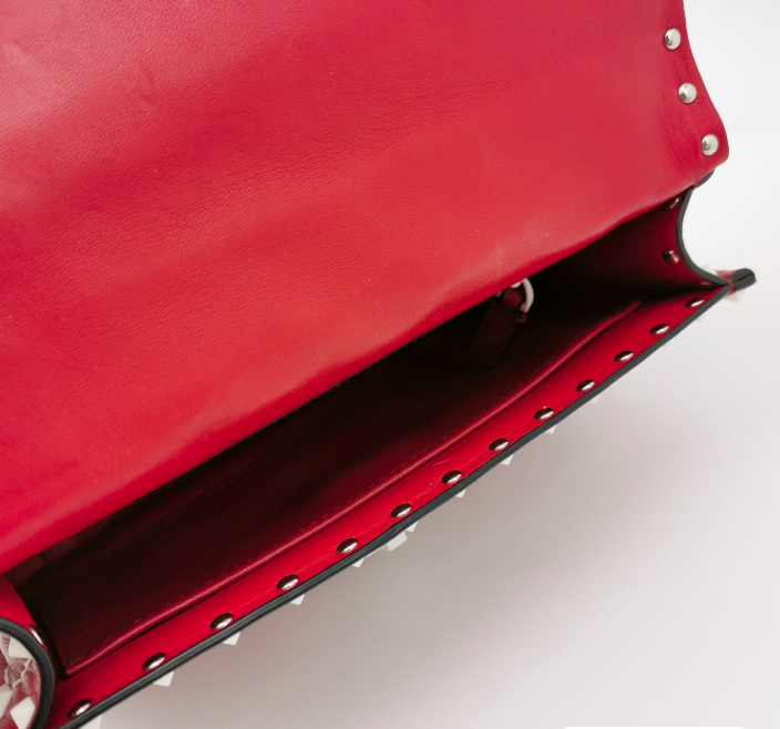 Valentino Rockstud Spike Medium 23cm Bag Red 24052678724369