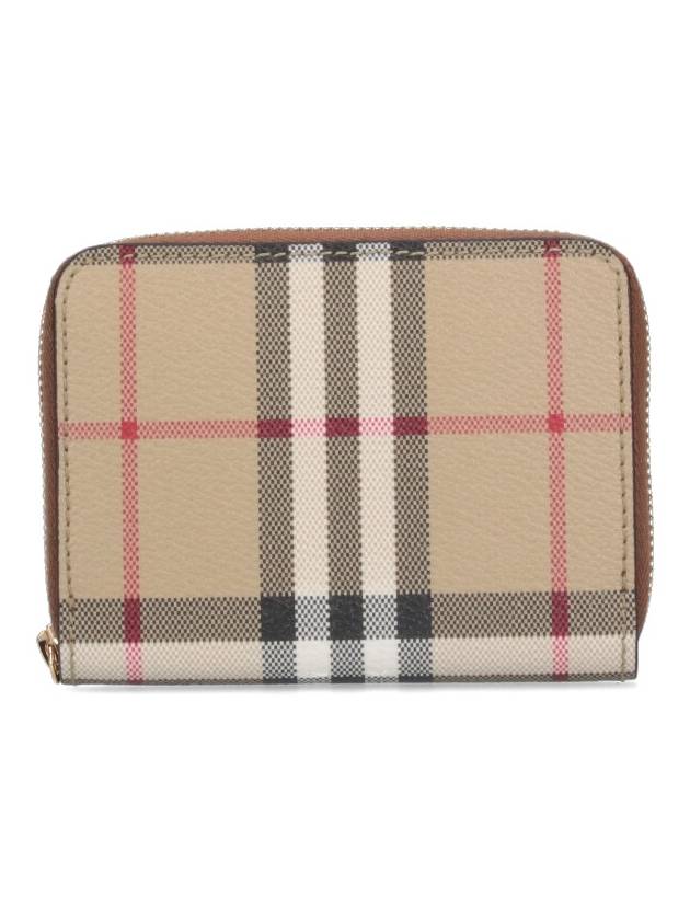 Burberry Check Zip Around Small Half Wallet Archive Beige