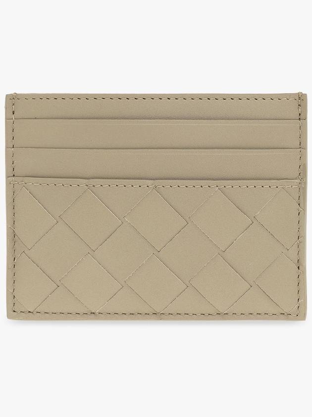 Bottega Veneta Intrecciato Leather Card Wallet Beige