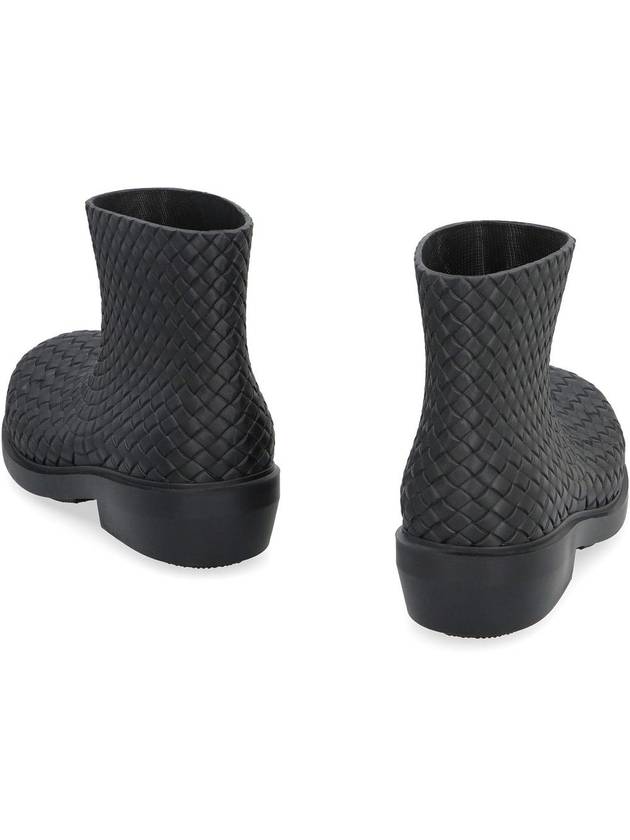 Bottega Veneta Fireman Intrecciato Leather Ankle Boots Black
