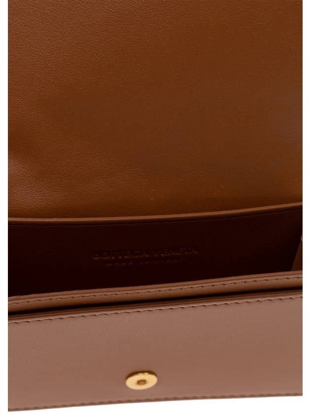 Bottega Veneta Intrecciato Flap Business Card Wallet Brown