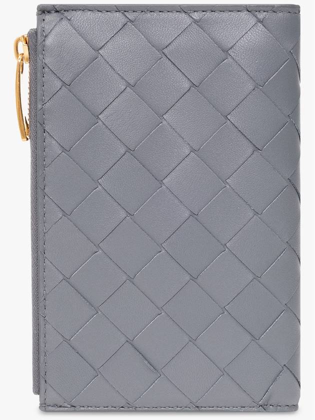 Bottega Veneta Women's Intrecciato Leather Medium Wallet Gray