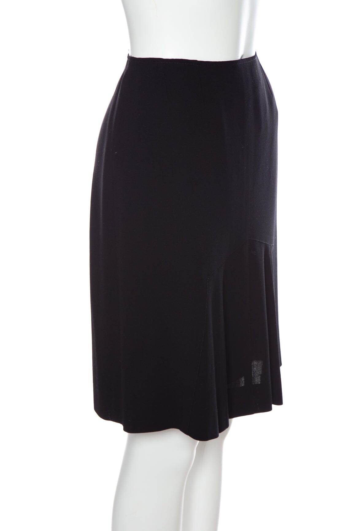Chanel Vintage Black Pleated Detail Skirt SZ 40
