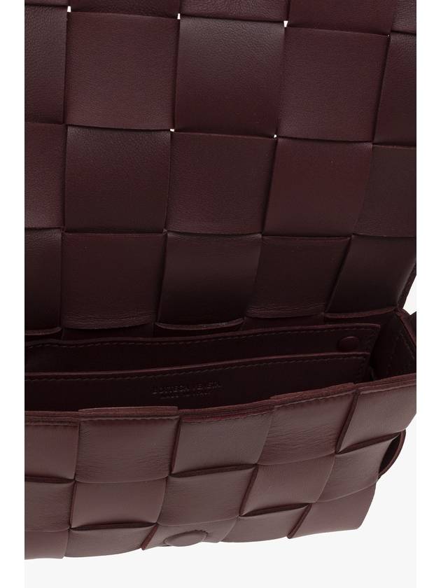 Bottega Veneta Cassette Leather Small Cross Bag Burgundy