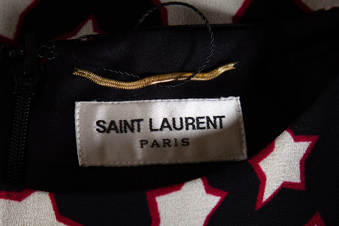 Saint Laurent Black and Red Star Print Dress SZ 36