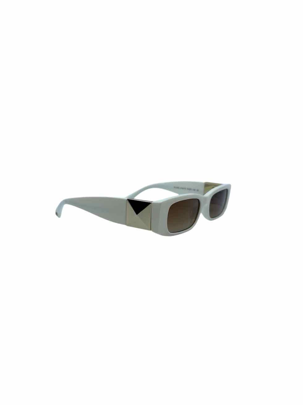 VALENTINO White Rectangle Sunglasses