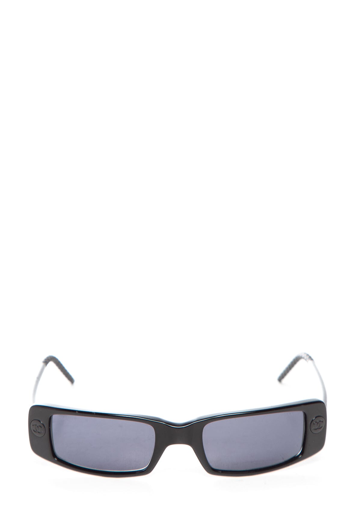 Chanel Black Interlocking CC Logo Square Sunglasses