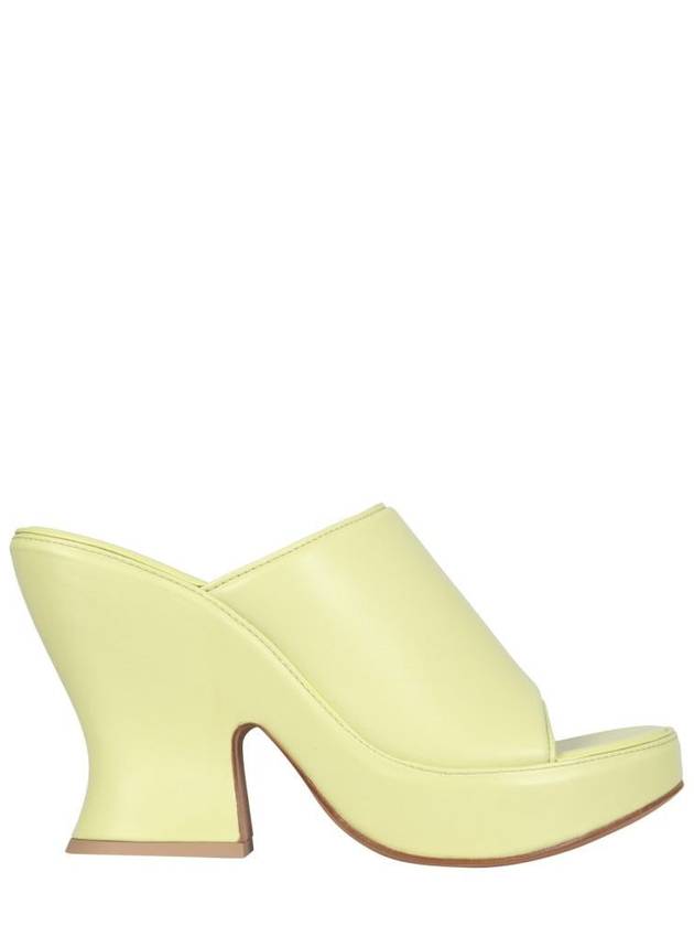 Bottega Veneta Lambskin Platform Wedge Heel Yellow