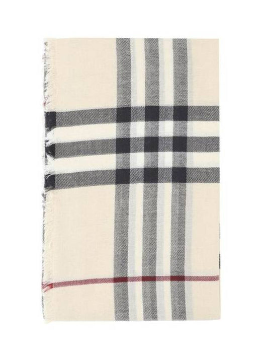 Burberry Checked Wool Scarf Beige