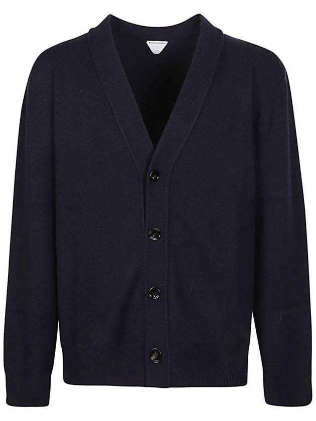 Bottega Veneta Classic Cashmere Cardigan Navy