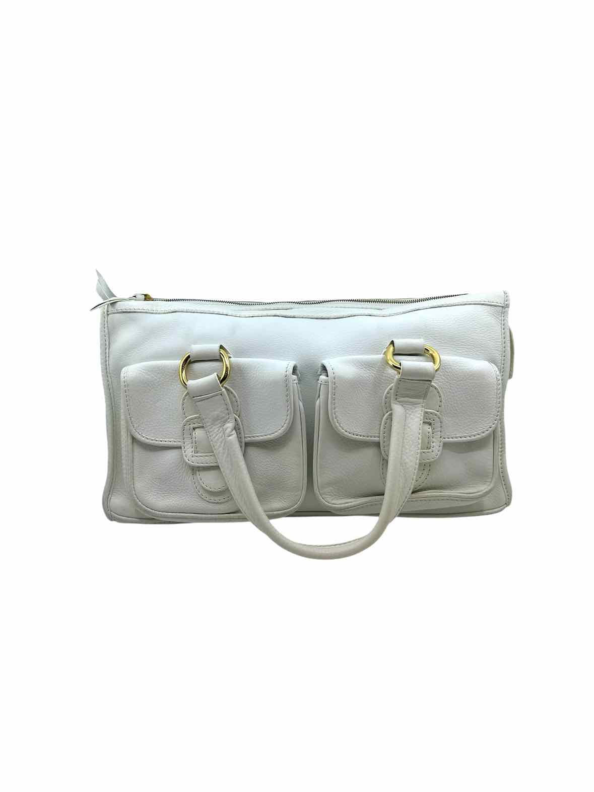 CELINE White Leather Handbag
