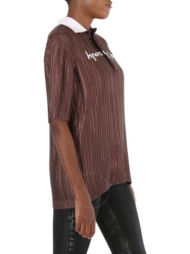 Burberry Burberry Krazy Love Print Pleated Polo Shirt, Brand Size 4 (US Size 2)