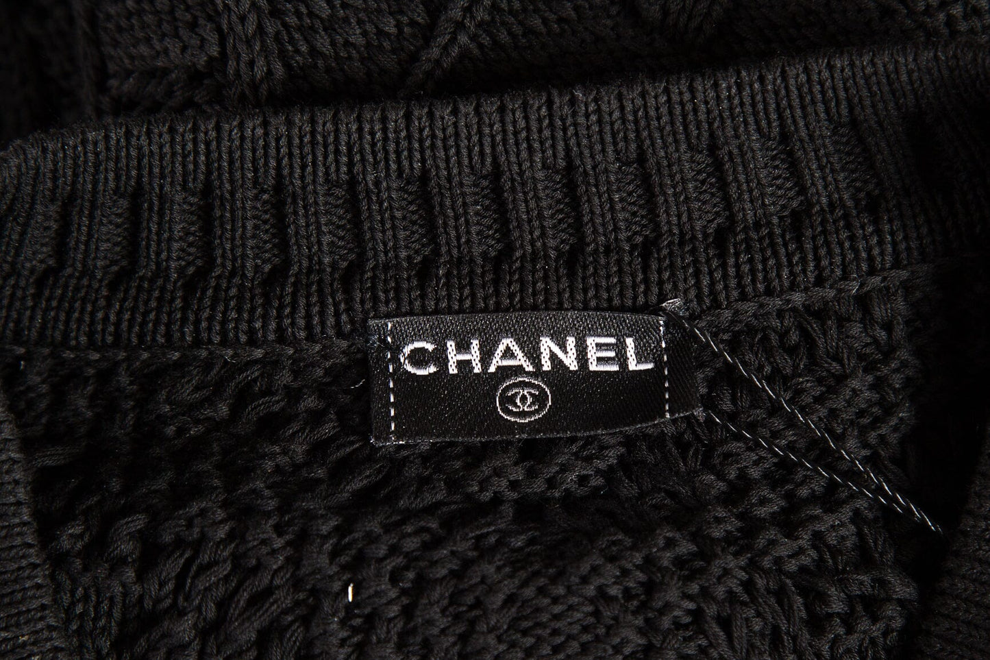 Chanel S/S 2004 Black Cable Knit Cardigan SZ 38