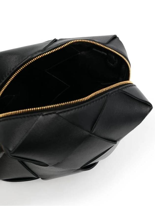Bottega Veneta Cassette Intrecciato Mini Shoulder Bag Black