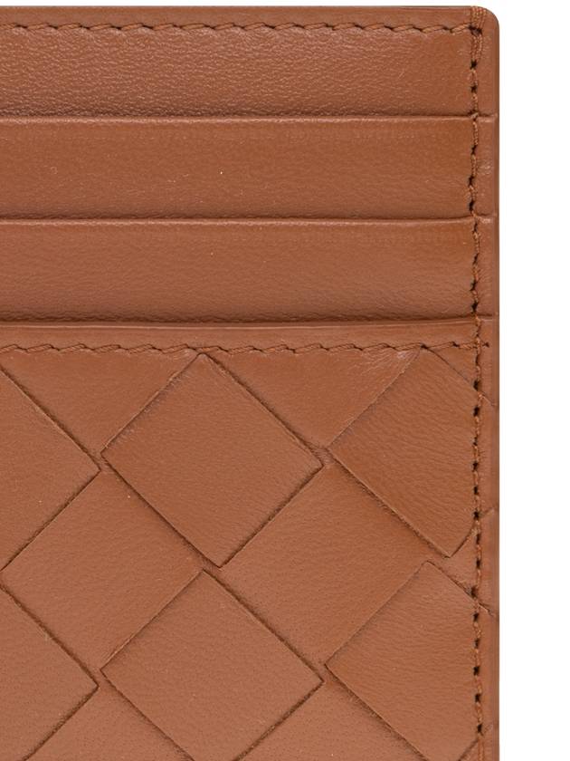 Bottega Veneta Intrecciato Leather Card Holder Brown