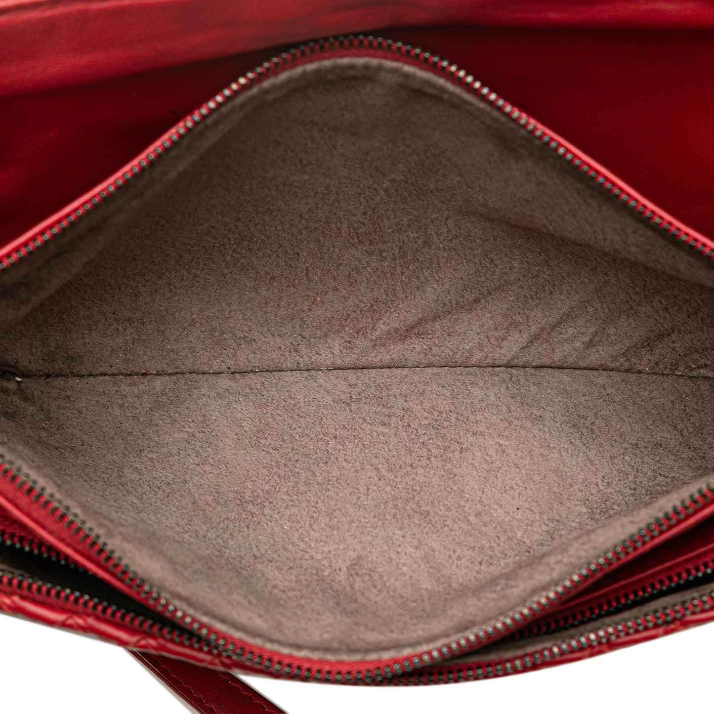 Red Bottega Veneta Intrecciato Triple Zip Shoulder Bag