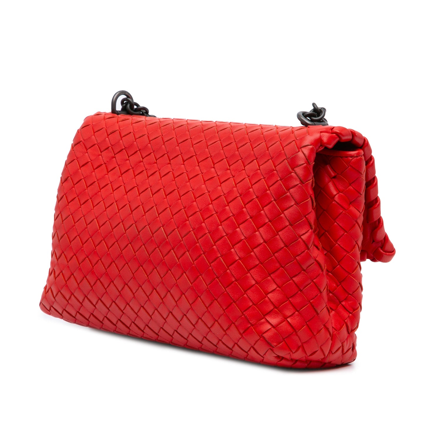 Red Bottega Veneta Small Nappa Intrecciato Olimpia Shoulder Bag