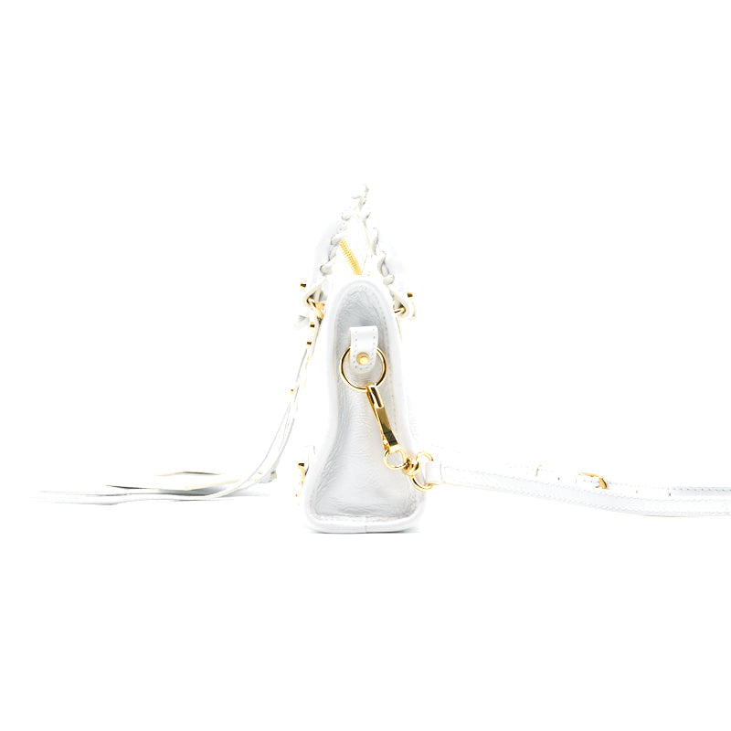 Balenciaga Nano City Bag white with GHW