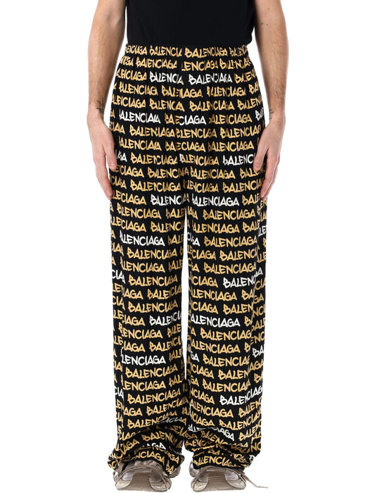 BALENCIAGA Allover Logo Oversized Pants - Size 48