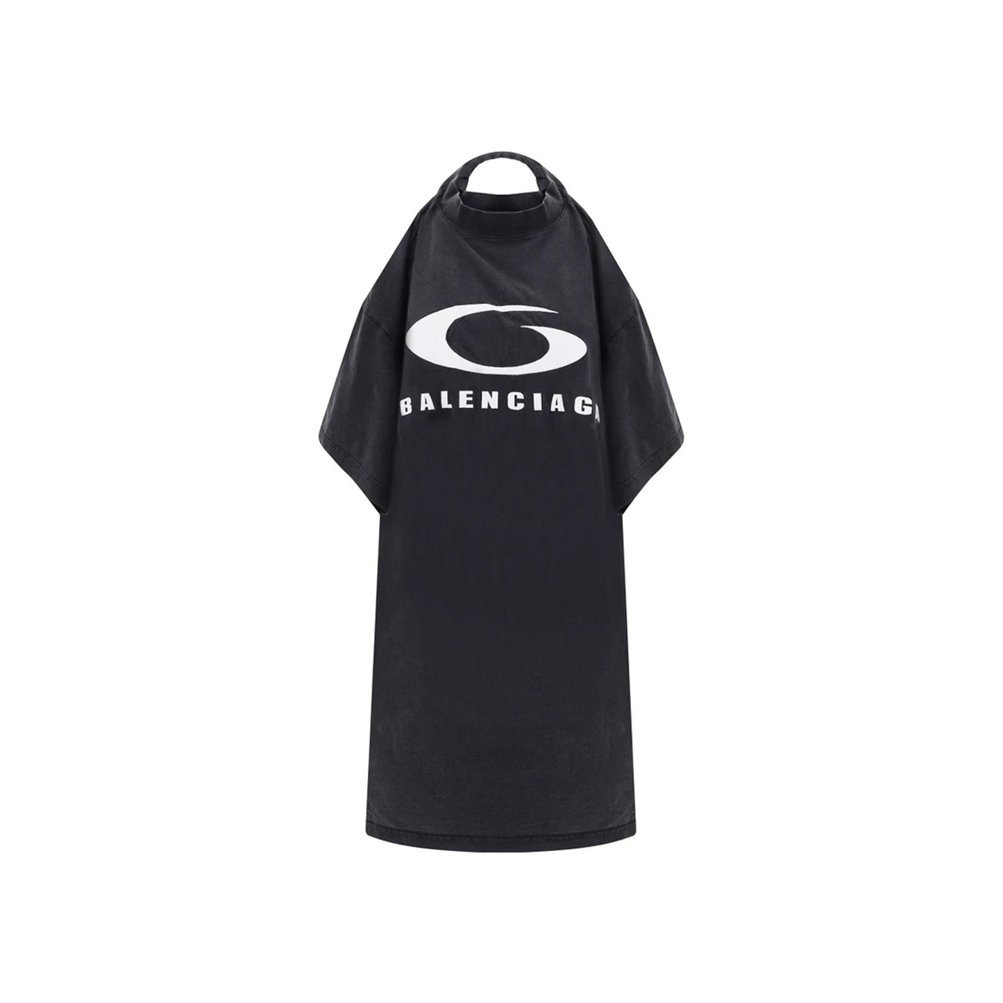 BALENCIAGA Icon Print T-shirt Dress with Open Back