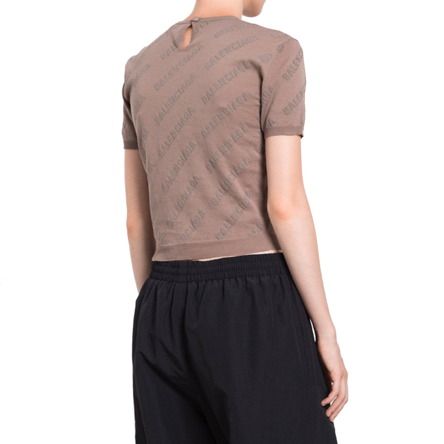 BALENCIAGA Knit Top with Keyhole Detail for Women