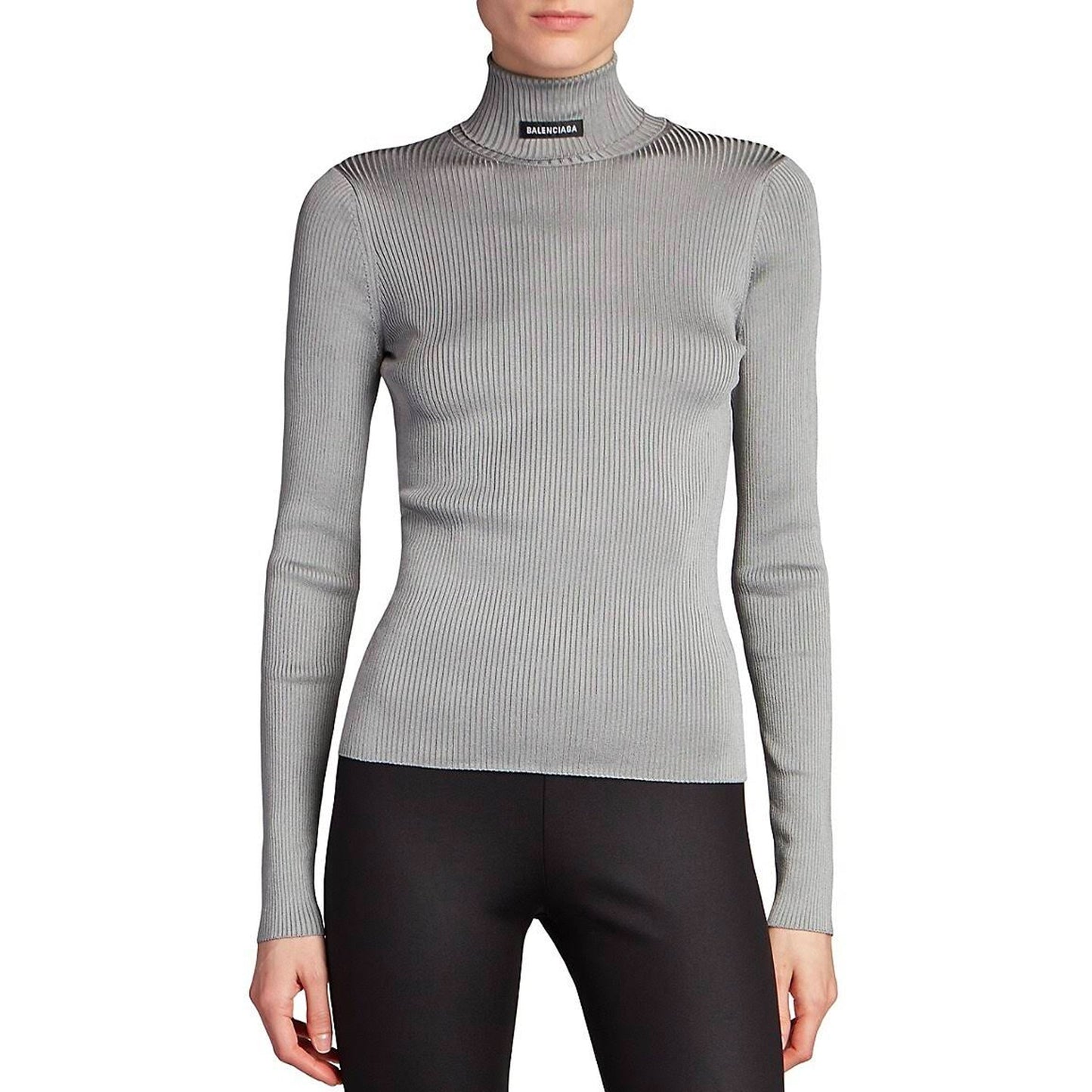 BALENCIAGA Ribbed Turtleneck Sweater for Women