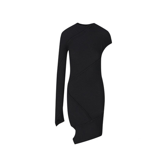 BALENCIAGA Spiral Mini Dress with Asymmetrical Sleeves